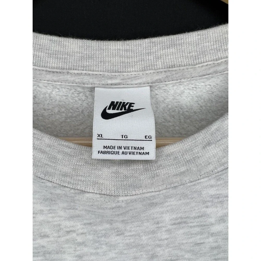 Nike Sportswear Pullover sweatshirt BV2662-100 light gray Black logo size Men XL - Picture 2 of 7